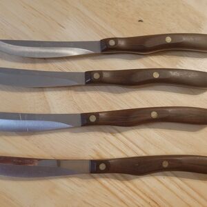 Set of Four Cutco Brown Handle Steak Knives